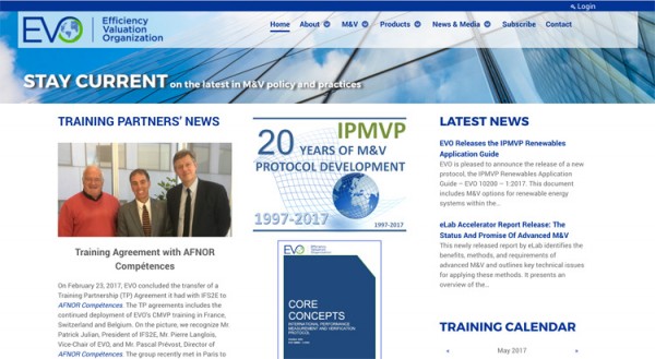 Efficiency Valuation Organization website