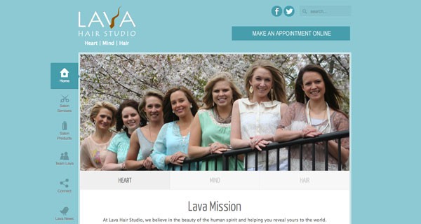 Lava Hair Studio website