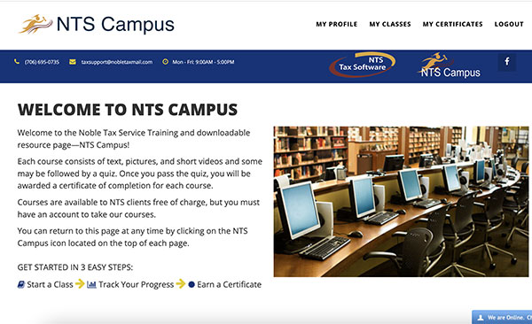 NTS Campus website